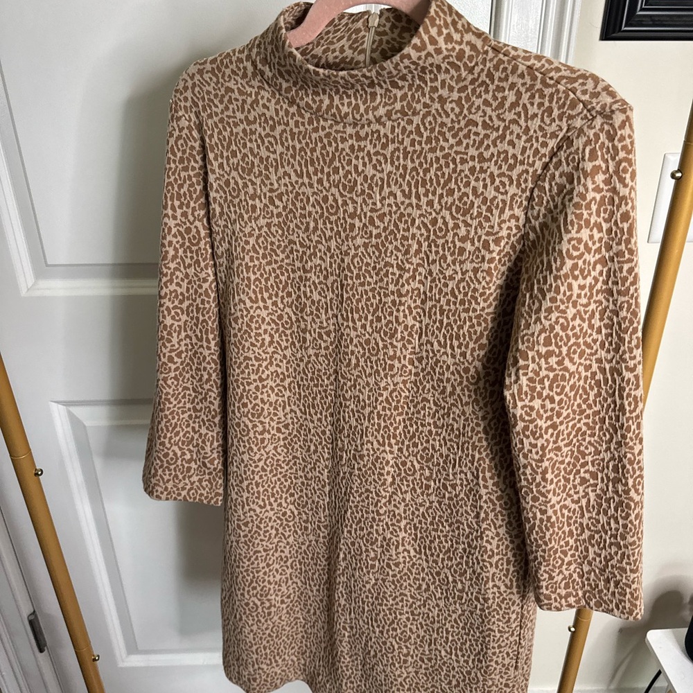 NWOT Tyler Boe Leopard Print Turtleneck Dress